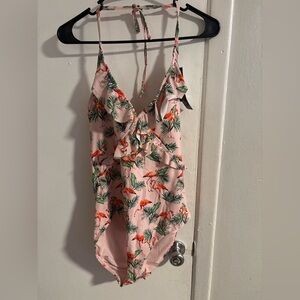 F&F Pink Tropical Print Swimsuit